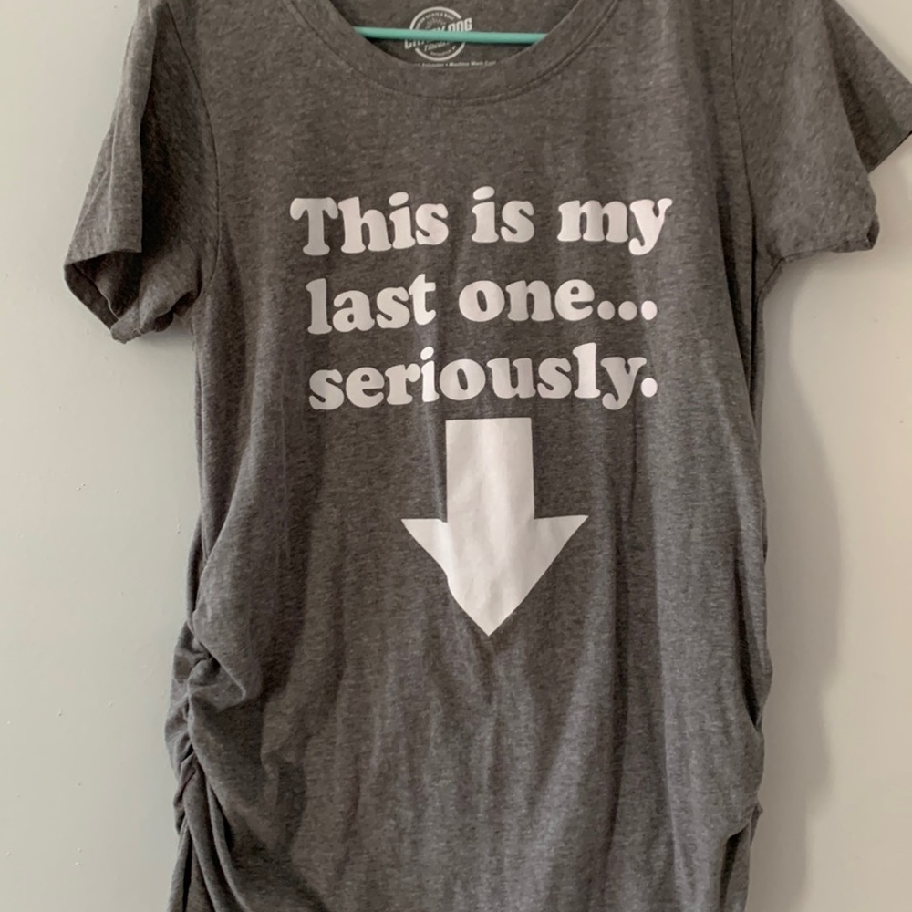 Gray maternity short sleeve